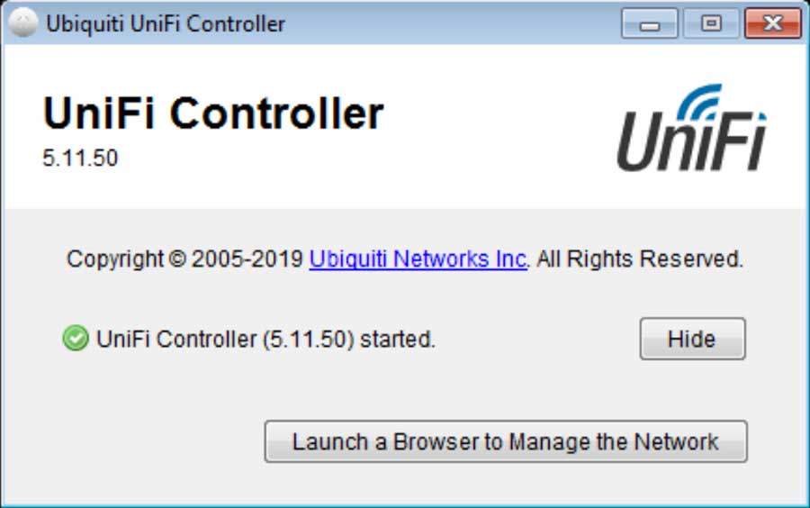 Завершение установки UniFi контроллера в Windows 7